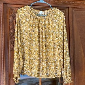 LOFT size medium goldenrod floral blouse